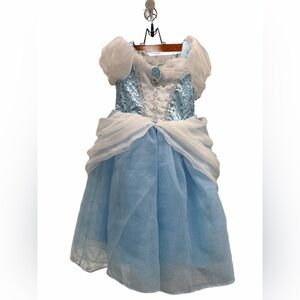 Disney Store Girl Princess Dress Cinderella Blue Halloween Costume  Size 4